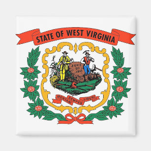 Íman Magnet com Flag of West Virginia State - EUA