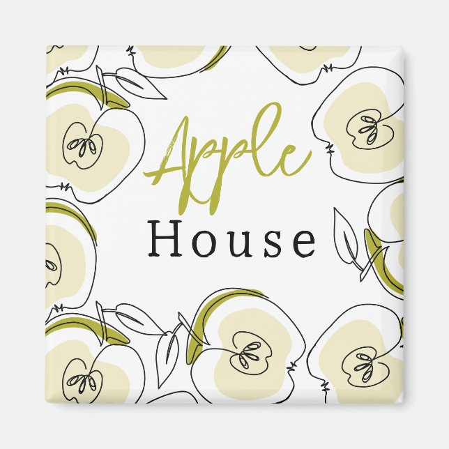 Íman Magnet com uma maçã desenhada. (Frente)