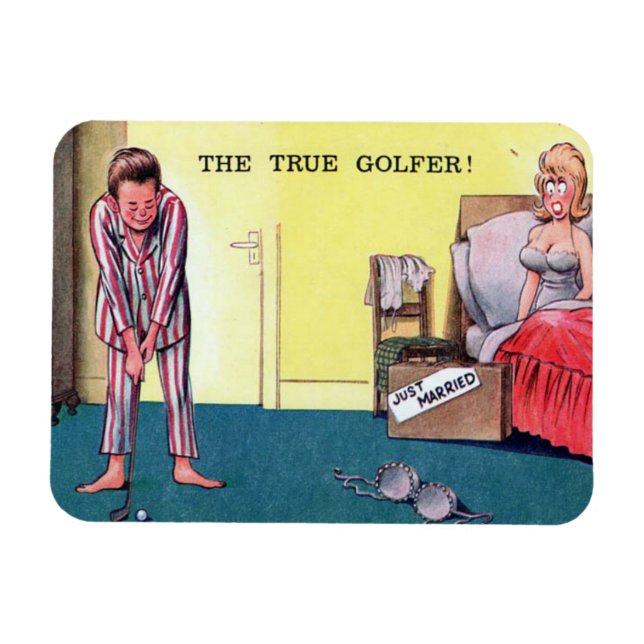 Íman Magnet - Comic - Golf - Cartão Postal Antigo (Horizontal)