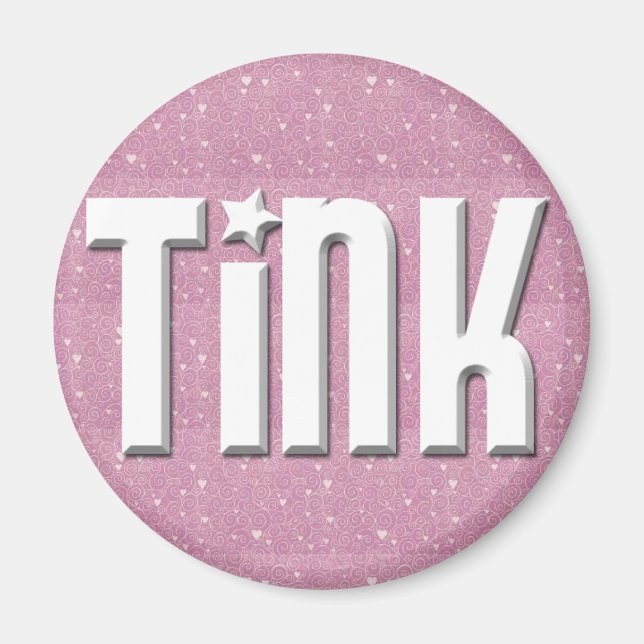 Íman Magnet - Corações Rosa em Branco (Frente)