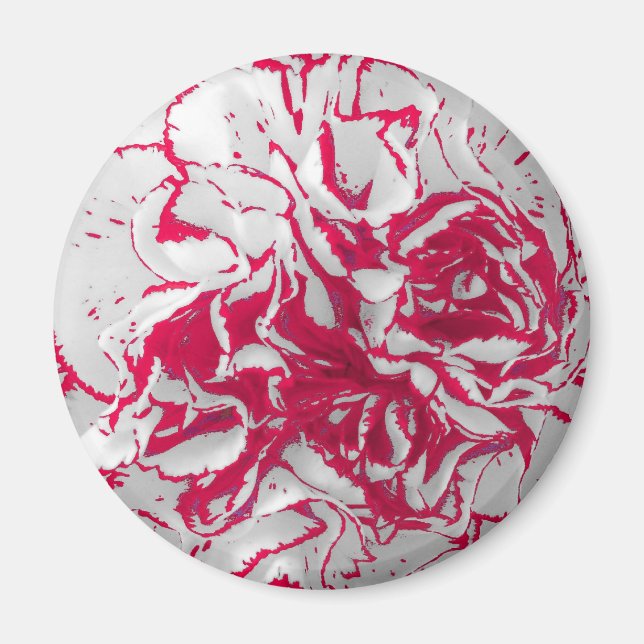 Íman Magnet - Cravo em Vermelho e Branco (Frente)