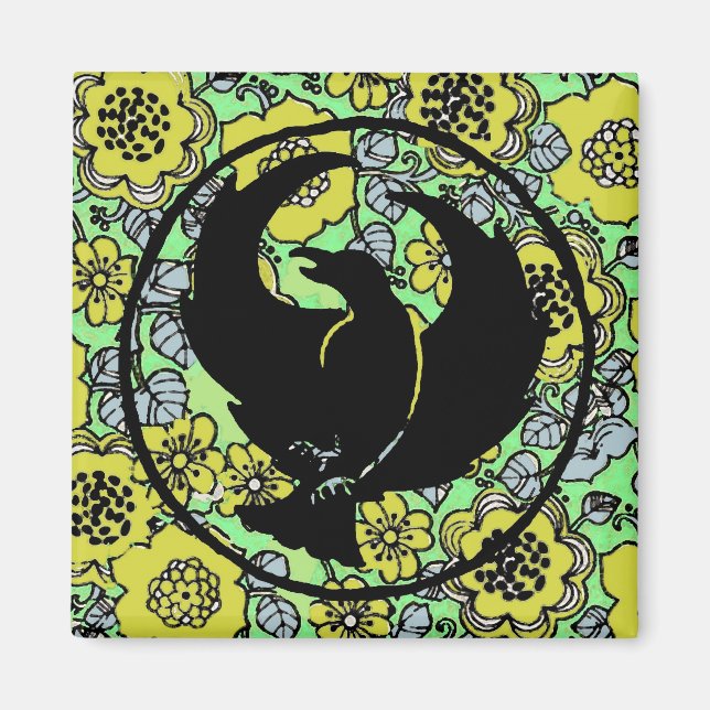 Íman Magnet Crowfoot com Flores Amarelas (Frente)