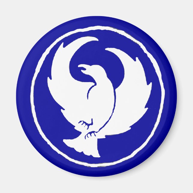 Íman Magnet Crowfoot em azul, redondo ou quadrado (Frente)