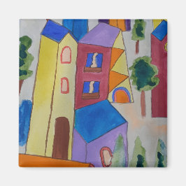 Íman Magnet da Aldeia de Verão abstrato