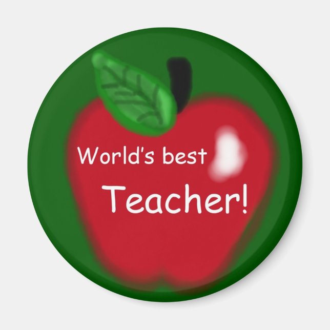 Íman Magnet da Apple "Melhor Professora do Mundo" (Frente)