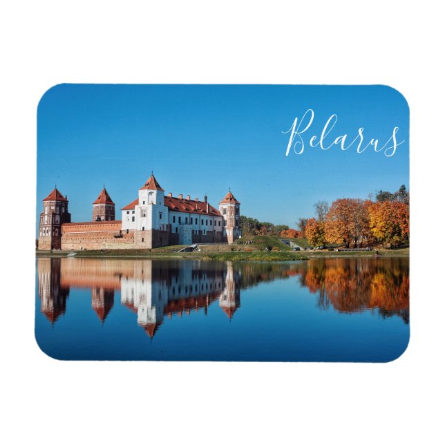 Íman Magnet da Arquitetura do Castelo de Belarus Mir (Horizontal)