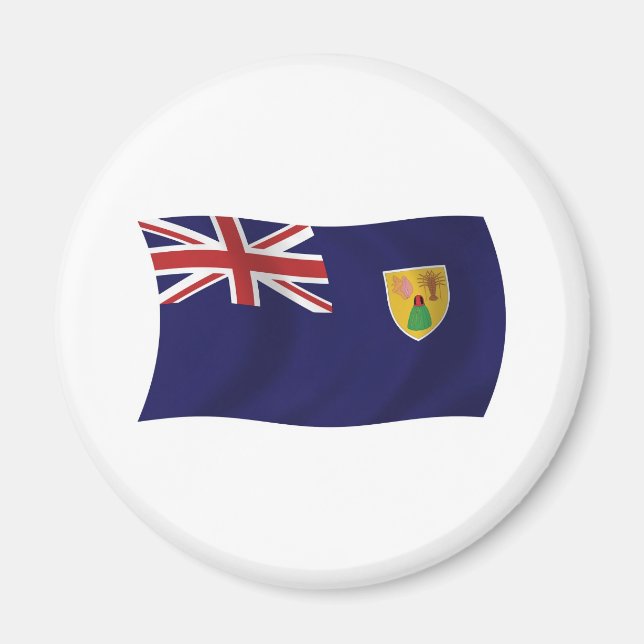 Íman Magnet Da Bandeira Das Ilhas Turcas E Caicos (Frente)