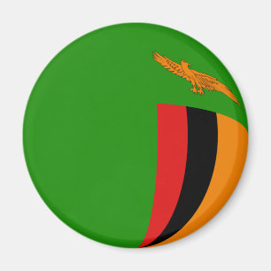 Íman Magnet da Bandeira do Zâmbia Fisheye