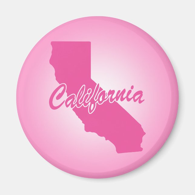 Íman Magnet da Califórnia, rosa, (Frente)