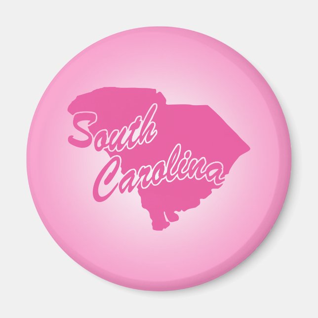 Íman Magnet da Carolina do Sul, de cor rosa, (Frente)