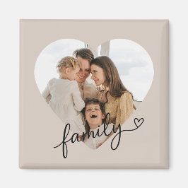 Íman Magnet da Família de Fotos do Coração - Personaliz