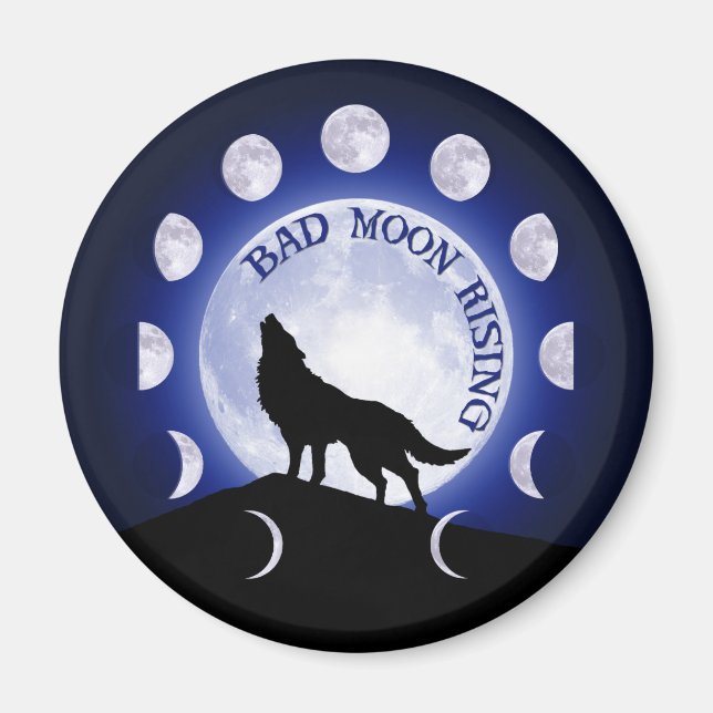 Íman Magnet da Fase da Lua do Lobisomem (Frente)