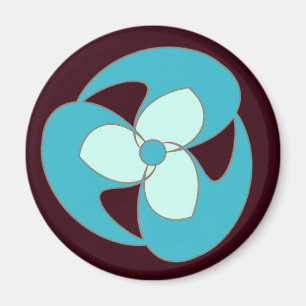 Íman Magnet da Flor Espiral do Céu Azul Crescente Retr