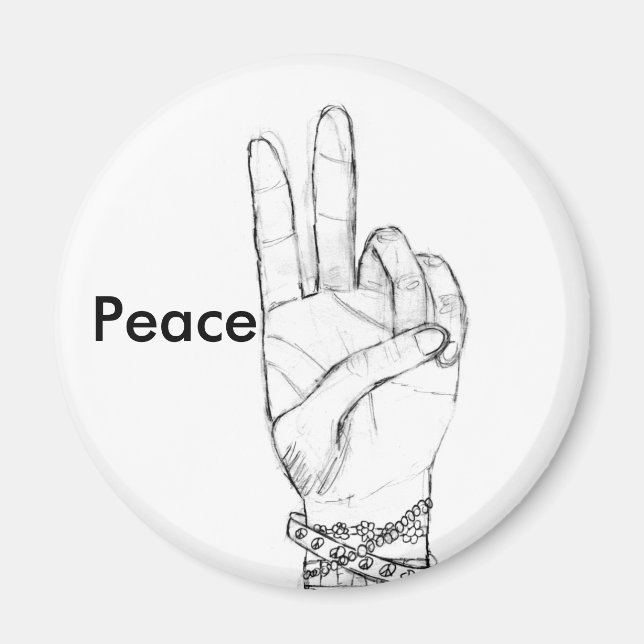 Íman Magnet da Mão de Paz (Frente)