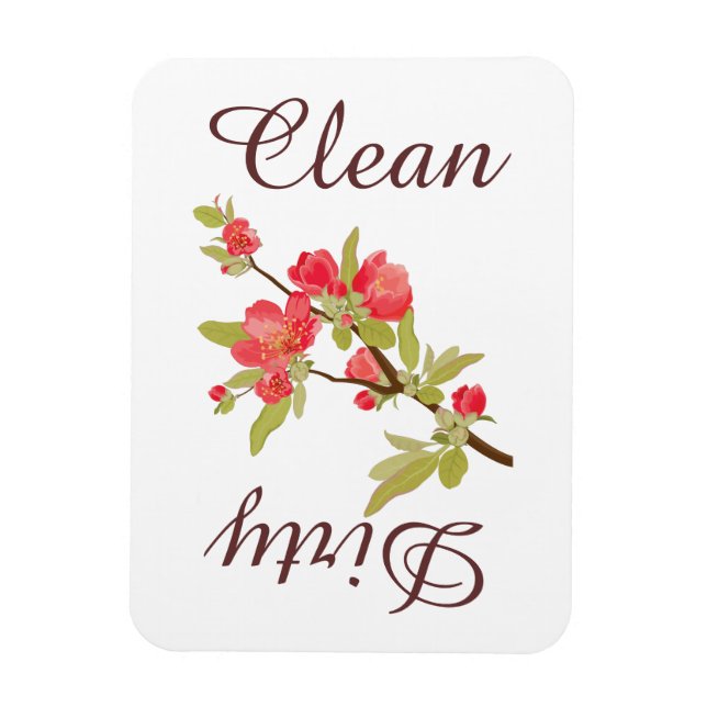 Íman Magnet da máquina de lavar louça com árvore rosa-d (Vertical)