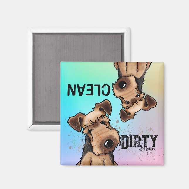 Íman Magnet da máquina de lavar louça Terrier do KiniAr (Front/Back)