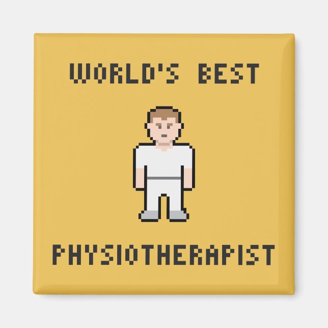Íman Magnet da Melhor Fisioterapeuta do Mundo em Pixel (Frente)