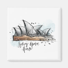 Íman Magnet Da Ópera De Sydney Drawn