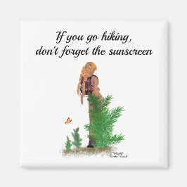 Íman Magnet da Pinup Girl do Hiker Redhead