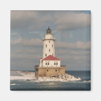 Íman Magnet da Praça Lighthouse do Lago Michigan