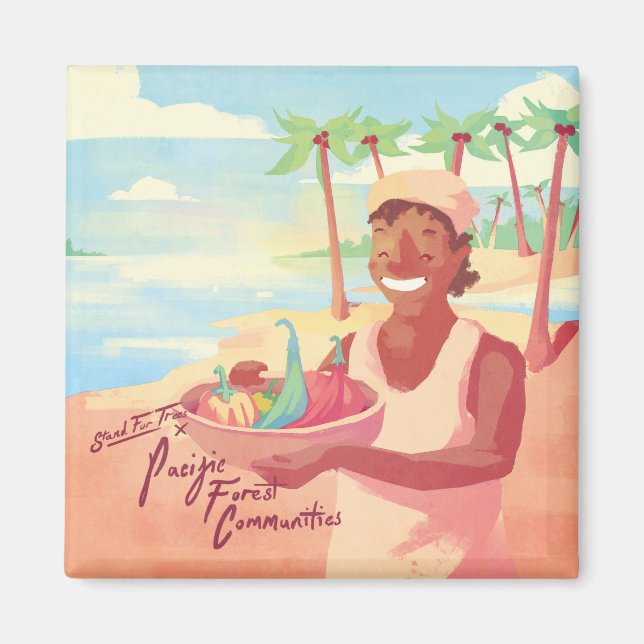 Íman Magnet das Comunidades Florestais do Pacífico (Frente)