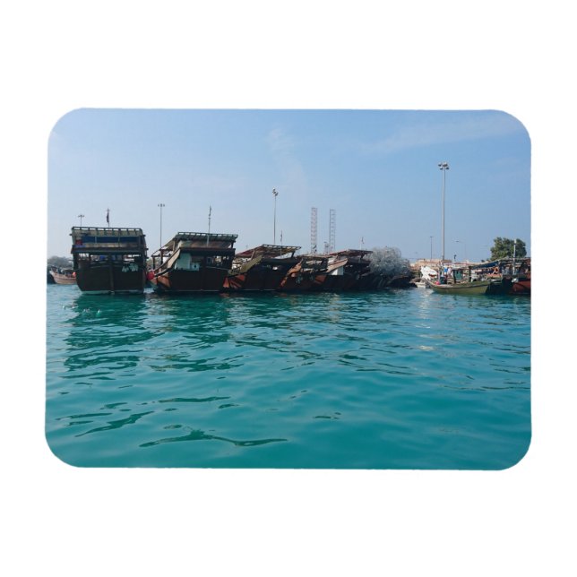 Íman Magnet de 3"x4" do porto de pesca (Horizontal)