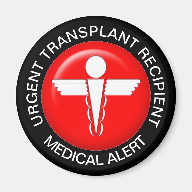 Íman Magnet de Alerta Médico - Destinatário do Transpla (Frente)