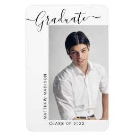 Íman Magnet de Anúncio de Formando de Foto Minimalista 