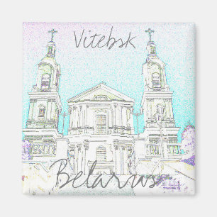 Íman Magnet de Arquitetura Estilizada em Belarus Vitebs