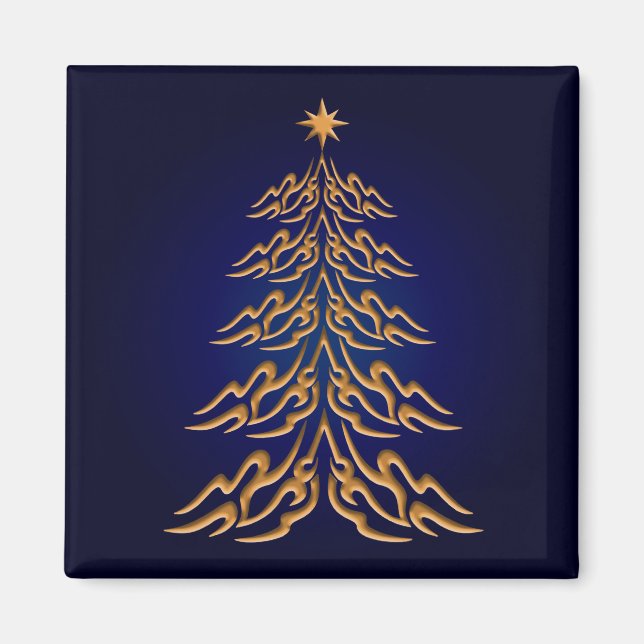 Íman Magnet de Árvore de Natal Blue Bell (Frente)