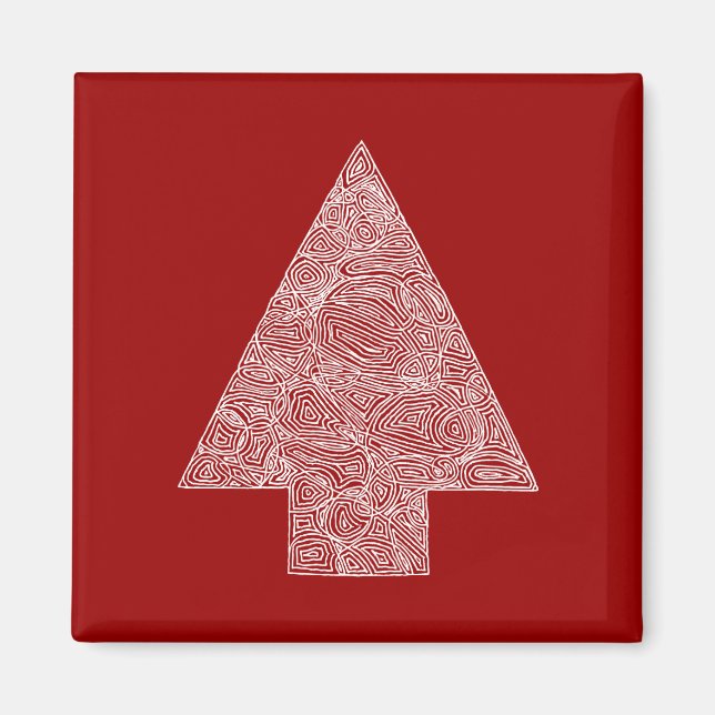 Íman Magnet de Árvore de Natal Moderno (Frente)
