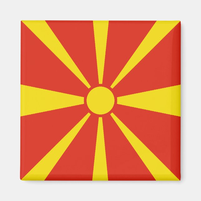 Íman Magnet de Bandeira da Macedônia do Norte (Frente)