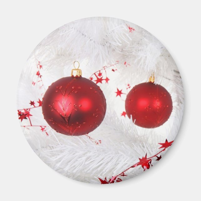 Íman Magnet de Baubles de Natal (Frente)