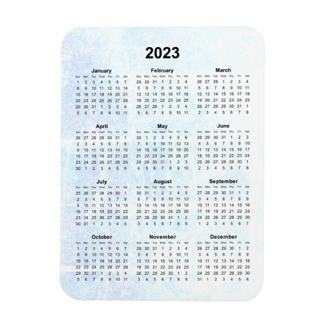 Íman Magnet de Calendário Mensal 2023 Texturizado (Vertical)
