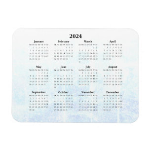 Íman Magnet de Calendário Mensal 2024 Texturizado