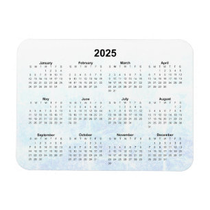 Íman Magnet de Calendário Mensal 2025 Texturizado