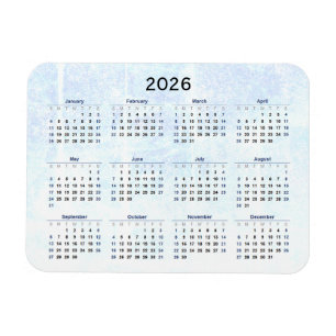 Íman Magnet de Calendário Mensal 2026 Texturizado