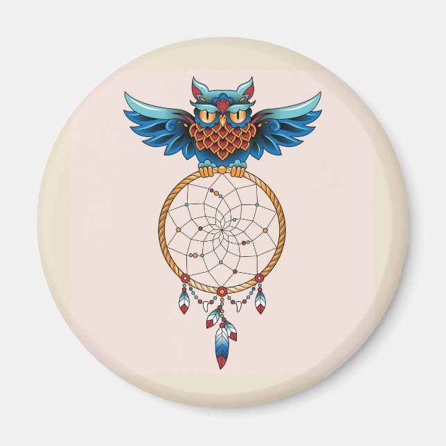 Íman Magnet de captura de abstrato Owl Dream (Frente)
