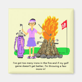 Íman Magnet de Cartoon Lady Golf