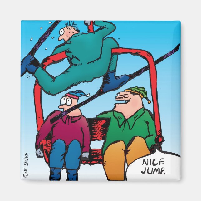 Íman Magnet de Cartoons de Skiers Nice (Frente)
