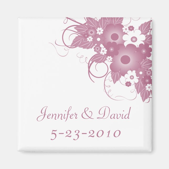 Íman Magnet de Casamento de Keepsasasakda Mauve Buquê (Frente)