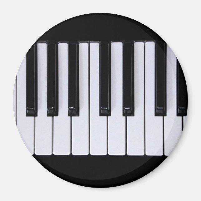Íman Magnet de Chaves de Piano Pretas e Brancas (Frente)