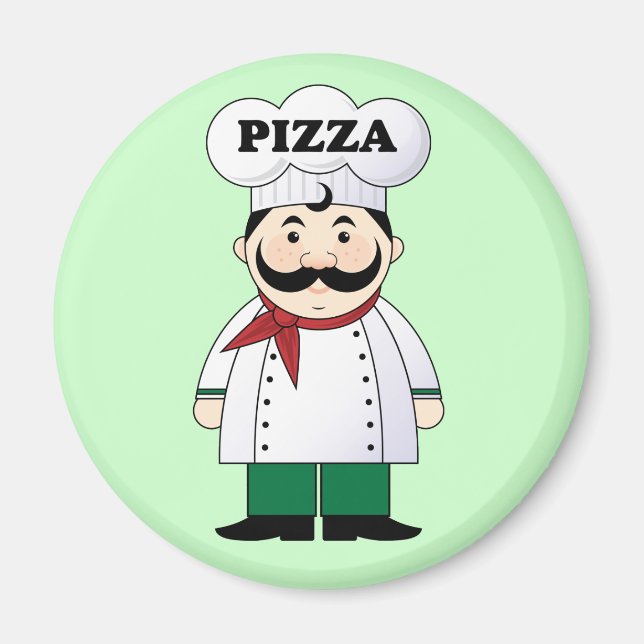 Íman Magnet De Chef De Pizza Italiana (Frente)