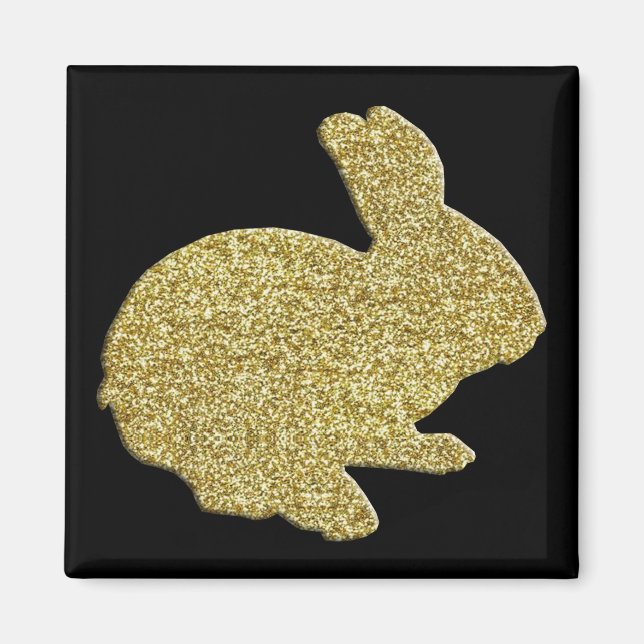 Íman Magnet de coelho da Páscoa Dourado de Silhouter Si (Frente)