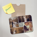 Íman Magnet de Colagem de Fotos do Monograma de Casamen<br><div class="desc">Concebido por gordura*fa*estanho. Fácil de personalizar com seu próprio texto,  foto ou imagem. Para pedidos personalizados,  entre em contato direto com o . Aplicam-se taxas personalizadas. www.zazzle.com/fat_fa_tin www.zazzle.com/color_therapy www.zazzle.com/fatfatin_blue_knot www.zazzle.com/fatfatin_red_knot www.zazzle.com/fatfatin_mini_me www.zazzle.com/fatfatin_design www.zazzle.com/fatfatin_ink</div>