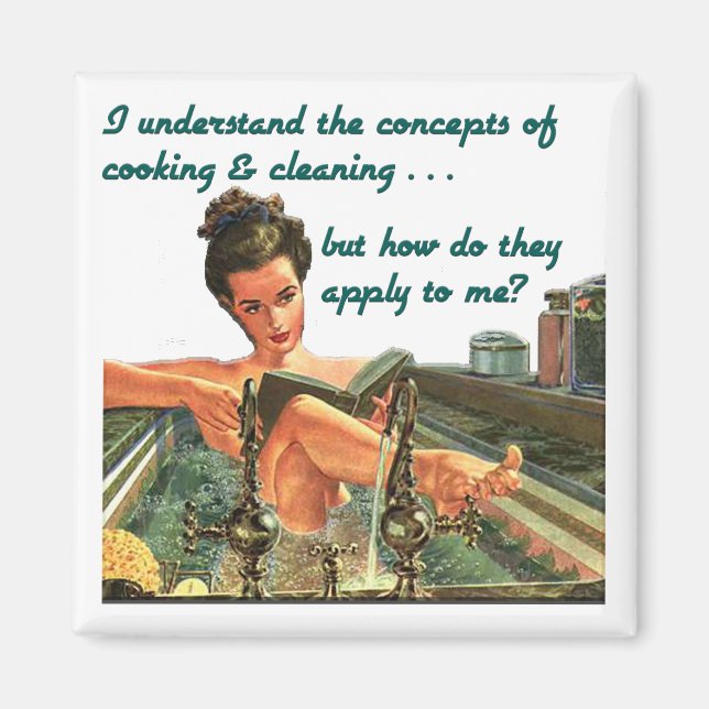 Íman Magnet de conceitos de cozinhar e limpeza (Frente)