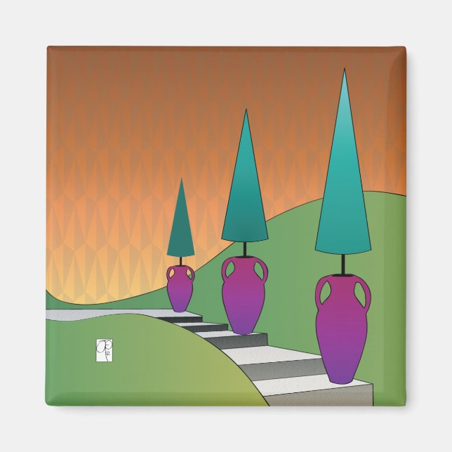 Íman Magnet de Cones Topiário (Frente)