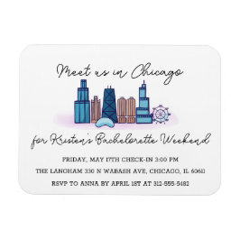 Íman Magnet de Convite para Bachelorette Chicago