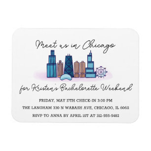 Íman Magnet de Convite para Bachelorette Chicago