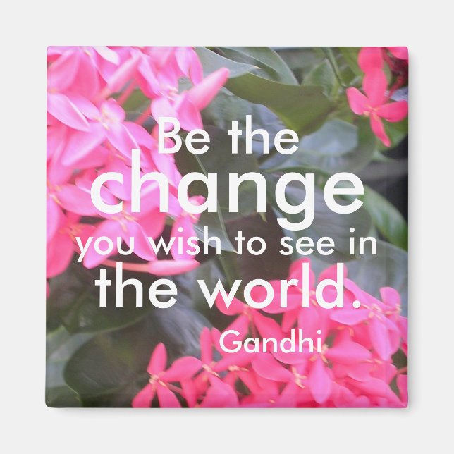 Íman Magnet de Cotação Motivacional Gandhi (Frente)